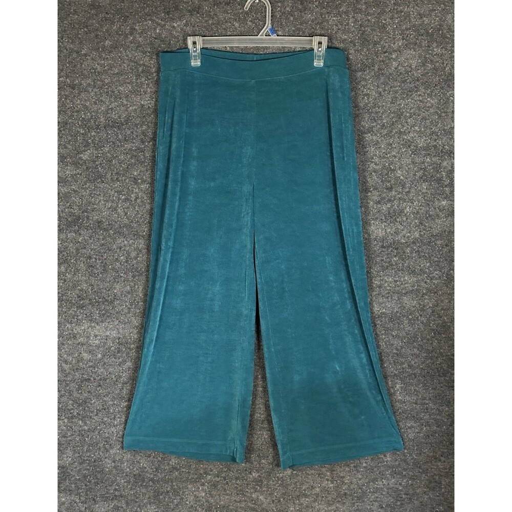 Chicos Wide Leg Slinky Cropped Pull On Pants Size 2 / Large Ci6230